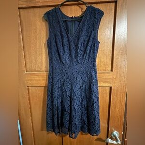 The Limited Navy Floral Lace Midi Dress